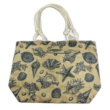 Imagem de Bolsa Feminina De Praia Sacola Grande Com Forro Fundo Do Mar Oceano - 