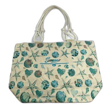 Imagem de Bolsa Feminina De Praia Sacola Grande Com Forro Fundo Do Mar Oceano - 