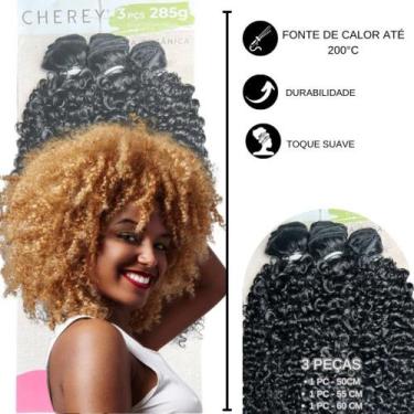 Imagem de Cabelo Golvo Cacheado 285g 60cm Afro Curto Fibra Orgânica - Cherey, Pr