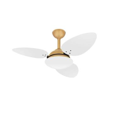 Imagem de Ventilador Teto Dourado Turbo Pétalo 3 Pás Mdf Ventax 220V