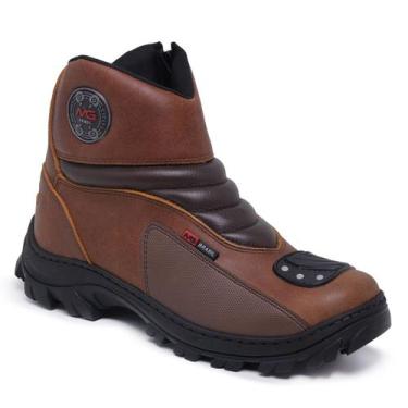 Imagem de Bota Masculina Motociclista Couro Coturno Adventure Trabalho - MMG BRA