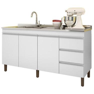 Imagem de Balcao Karen Para Pia 1,59cm 3P 3G PLLA - Peternella, Branco PLLA