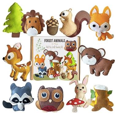 Imagem de MOVEBO Kit De Costura E Artesanato Animais Movebo, Faça Você Mesmo, Conjunto Para Meninos Meninas, Enfeites Feltro Educativos Iniciantes, Com 14 Kits Idades 6, 7, 8, 9 10 Anos
