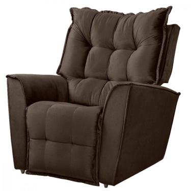 Imagem de Poltrona Reclinavel Do Papai Para Sala King Tecido Veludo Chocolate