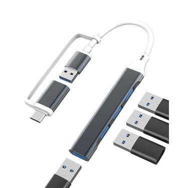 Imagem de Adaptador USB C USB A para OTG 3.0 (4 em 1) para iPhone 16 15 Pro Max tipo C HUB leitor de cartão para Apple Thunderbolt armazenamento externo para iPad transferência de dados, PC, MacBook teclado