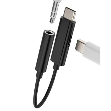 Imagem de Adaptador de áudio USB C para AUX DAC (2 em 1) para fone de ouvido Apple de 3,5 mm para iPhone 16 15 Pro Max para iPad tipo C carregador divisor de cabo compatível com fone de ouvido Samsung S25