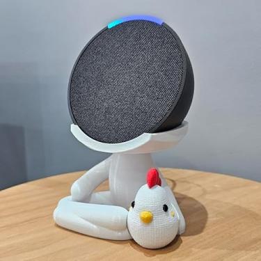 Imagem de Suporte Alexa Echo POP. Tema Robert franguinho entre outros - Presente, decoração criativa, música, som, stand de mesa Amazon