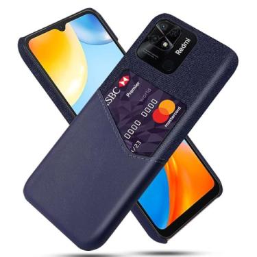 Imagem de Capa para Xiaomi Redmi 10c,Tela e tampa de couro PU,Antideslizante,360°cobertura completa à prova de choque com 1 slot de cartão atrás,Prevenção de queda-Blue