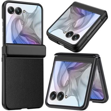 Imagem de NINKI Capa compatível com Motorola Razr 2024 com protetor de tela integrado, capa de proteção de dobradiça para Motorazr 50 à prova de choque, resistente, ultrafina, para Moto Razr 2024, preta