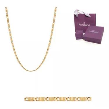 Imagem de Corrente Rommanel Masculina Banhada A Ouro 18k 60 Cm - Farinni