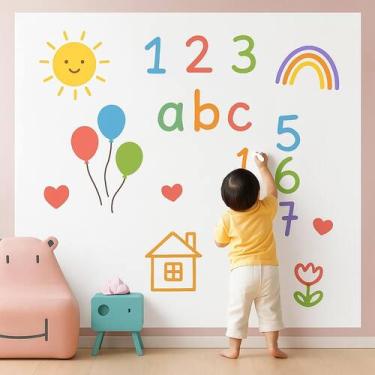 Imagem de Adesivo Quadro Branco Infantil Giz Líquido 2m x 45cm Lavável - Yeet