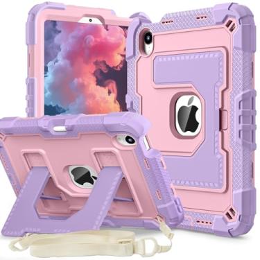 Imagem de Capa infantil compatível com iPad mini 7 A17 Pro 2024 Mini 6 21.1 cm, capa colorida à prova de choque com suporte para lápis e suporte grande ajustável, alça para iPad mini 6ª e 7ª geração