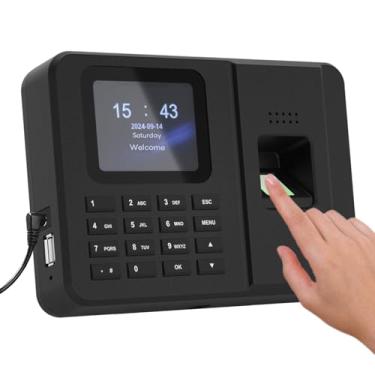 Imagem de Rabitpos Relógios de ponto para funcionários pequenas empresas, impressão digital + PIN, máquina de entrada e saída de relógio biométrico para funcionários, sem taxa mensal, sem necessidade de