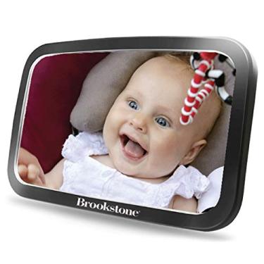 Imagem de Brookstone - Wide View Baby Car Mirror, Compatible with Most Vehicles, Easy to Install, No Tools Required, Perfect for Infants and New-Borns, Safe & Shatterproof, Black, Fits All (BK1428-AMZ)