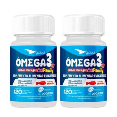 Imagem de Kit 2 Ômega 3 Peixinho 18 EPA 12 DHA Family Global Suplementos 120 Cápsulas