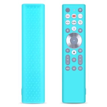 Imagem de ZWP Capa de controle remoto para controle remoto Hisense Smart TV ERF6A80 ERF6E80H, capa de silicone compatível com Hisense ERF6A80 ERF6E80H capa de silicone (azul)