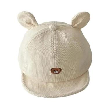 Imagem de Boné de Beisebol Infantil com Desenho de Ursinho - Chapéu de Sol com A