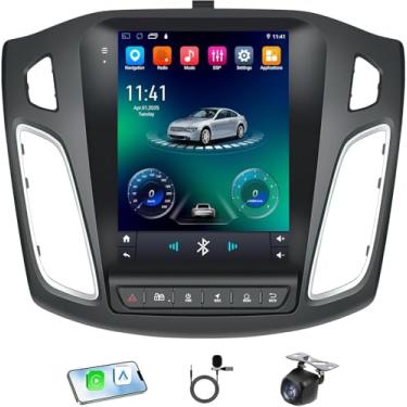 Imagem de Rádio veicular 4G RAM 32G ROM para Ford Focus 2012-2018 – Substituição de tela sensível ao toque de 10,4 polegadas com câmera de backup de navegação GPS Carplay Android Auto 32EQ Bluetooth 5.0 GPS 5.0