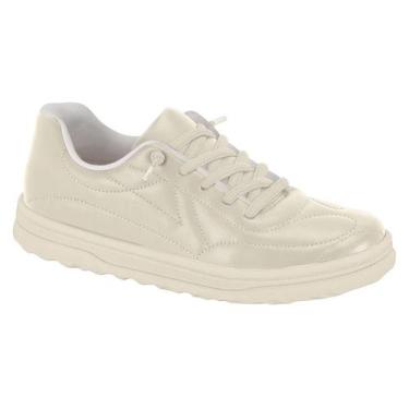 Imagem de Tênis Beira Rio Casual Feminino Com Cadarço E Conforto Branco Off, Bra