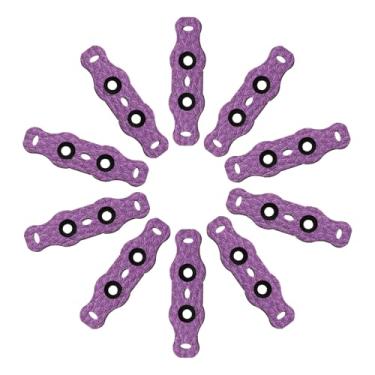 Imagem de YELARXI Bolsas de estilingue, couro ultra fibra de 9 mm estilingue bola bolsos substituições antiderrapante silenciamento para prática de esportes de caça - 13 mm x 50 mm (10 peças, roxo)