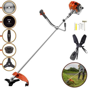 Imagem de Roçadeira Lateral Tekna RL430ACN-TK À Gasolina 2T 43cc 1,7HP 9.000rpm Robusta e de Alta Performance Com Carretel de Nylon e Kit 4 Lâminas de Cortes