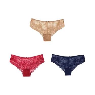 Imagem de Calcinhas Femininas Sexy De Renda Completa, Cintura Baixa, Respiráveis