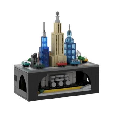 Imagem de Conjunto De Blocos De Montar De Paisagem Miniatura Com Trem De Rua Da 