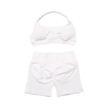 Imagem de Conjunto De Top E Shorts Sem Costura De Cintura Alta Para Academia 2 P