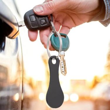 Imagem de 2 peças chaveiro de metal preto carrinho de compras chaveiro de metal adequado para transporte diário e uso