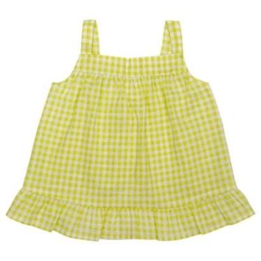 Imagem de Blusa Infantil Look Jeans Bata Xadrez Amarelo - AMARELO - 01-Feminino