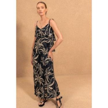 Imagem de Blusa Fluida Estampada Com Babados E Alças De Amarrar-Feminino