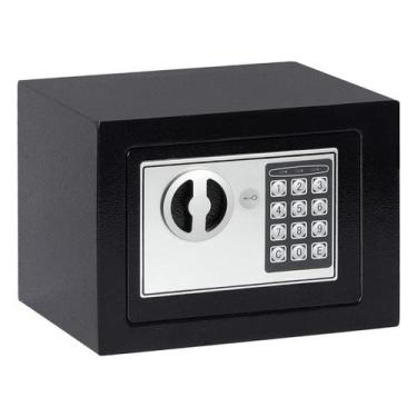 Imagem de Cofre Eletrônico Digital Portátil de Aço com Chave Segurança e Senha -