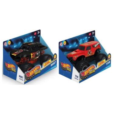 Imagem de COMP Kit 2 Und. Hot Wheels Monster Truck c/ Luz e Som Titan + Rocket -