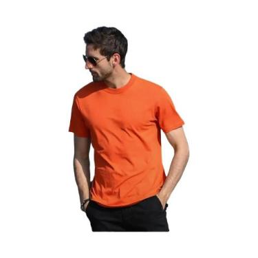 Imagem de Camiseta Masculina Slim Fit De Algodão Com Gola Redonda E Manga Curta,