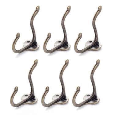 Imagem de NevStp 6 ganchos de cabide de armazenamento doméstico ganchos de parede para chaveiro, bolsa de banheiro, toalha de banheiro, organizador de parede, 6 peças