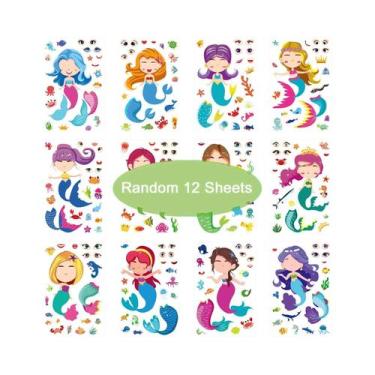 Imagem de Jogos De Quebra-Cabeça DIY Para Crianças Com Adesivos De 12 Rostos De 