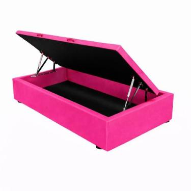 Imagem de Base De Cama Box Baú Helena Solteiro 88 x 188 cm Suede Rosa Pink Eli M