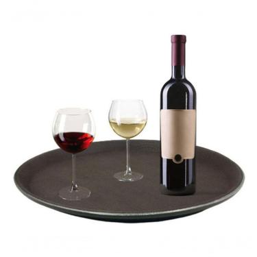 Imagem de Bandeja Redonda Antiderrapante Garçom Restaurante Bar 40cm