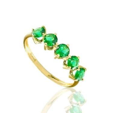 Imagem de Anel meia aliança de ouro 18k Pedras 3,5 mm - Elegancy, 11
