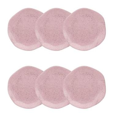 Imagem de Conjunto de 6 Pratos de Sobremesa Pink Sand Oxford
