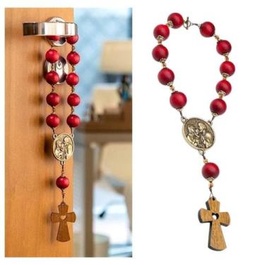 Imagem de Dezena de Porta Sagrada Família Madeira Vermelho - FORNECEDOR 1