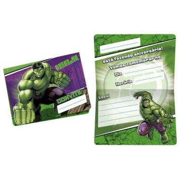 Imagem de Convite Festa Vingadores Hulk - 8 Unidades - Regina - Rizzo Festas