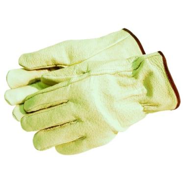 Imagem de MCR Safety 3400S Luvas masculinas de grau regular de pele de porco com polegar reto, amarela, masculina, pequena, 1 par