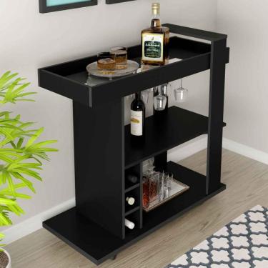 Imagem de Bar Amazonas 3 Nichos Preto - Artely