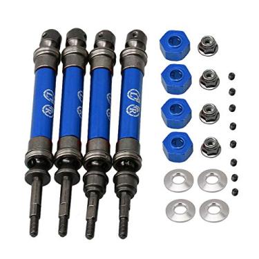 Imagem de BQLZR Eixo de transmissão universal frontal e traseira em aço azul escuro SLA032 para carros de rali Traxxas Slash 4x4 RC1:10 pacote com 4