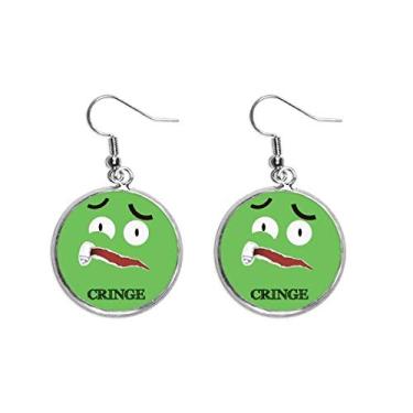 Imagem de Brinco feminino com pingente de prata e pingente com emoção verde assustada