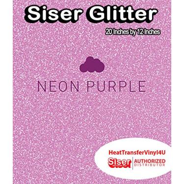 Imagem de Siser Folha Glitter HTV 50,8 cm x 30,5 cm - Ferro em vinil de transferência de calor (roxo neon)