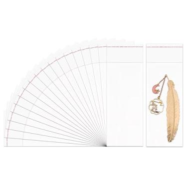 Imagem de 1000 peças de sacos adesivos transparentes para violoncelo de 8 x 20 cm, sacos de plástico OPP, sacos de celofane resseláveis de 1 mil de comprimento, para biscoitos de padaria, doces, joias,