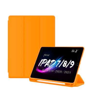 Imagem de Smart Case C/Suporte Pencil Para Apple iPad 7ª 8ª 9ª Geração De10.2" Pol. Model A2197 A2200 A2198 / A2270 A2428 A2429 A2430 / A2602 A2604 A2603 A2605 Ano 2019/2020 /2021 - Alamo (LARANJA)