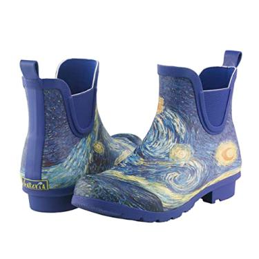 Imagem de Galleria's Chelsea Botas de chuva femininas, Van Gogh Noite Estrelada, 35